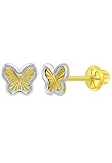 harmonious butterfly screw-back earrings for babies